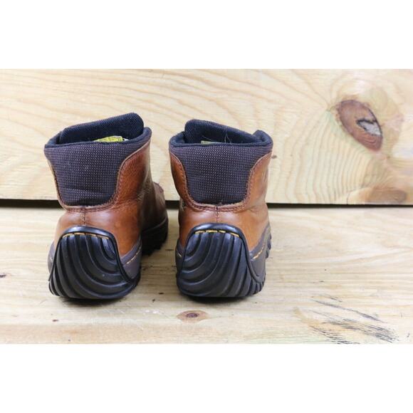 Dr Doc Martens Boots Mens 7 Brown Leather Steel Toe Safety Ankle Womens 9 - Picture 3 of 10